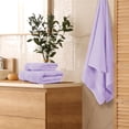 thumbnail image 3 of MALLONI HOME Ultra Soft 3 Pack Cotton Towel Set, Contains a Bath Towel 28x55 inch, a Hand Towel 16x24 inch & a Wash Coth 12x12 inch, Ideal Everyday use, Compact & Lightweight - Purple, 3 of 6