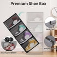 thumbnail image 3 of Large Shoe Boxes Clear Plastic Stackable, 8 Pack Drop Side Shoe Storage Boxes with Magnetic Door, Shoe Storage Organizer Sneaker Storage Display Fit up to US Size 13 Black, 3 of 6