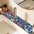 thumbnail image 2 of Yayeee Faucet Mat for Kitchen Sink 14.7" Diatomite Long Splash Guard Pad, Light Blue Anchor, 2 of 7