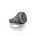 thumbnail image 2 of Immortal Phoenix Bird Signet Ring, Sterling Silver Square Signet Ring, Greek Mythology Jewelry, Mens Gold Signet Ring, Pinky Rings for Women, 2 of 5