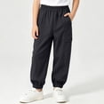 thumbnail image 6 of BLVB Boys Fleece Lined Warm Joggers Pants Elastic Waisted Thermal Winter Water Resistant Hiking Cargo Pants(Black,12-13 Years), 6 of 9
