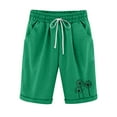thumbnail image 1 of Pantalones cortos informales de lino y algodón de talla grande con estampado de cinco puntos para mujer Pompotops ulkah937558, 1 of 5