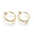 thumbnail image 2 of Brass Clip-on Hoop Earrings For Non-pierced Ears with Spring Findings Nickel Free Real 18K golden Plated 16.5~17x12.5x4mm Hole: 1~1.5mm, 2 of 2