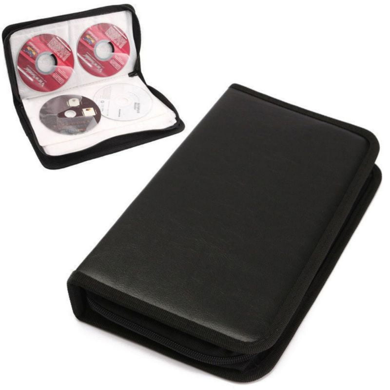 Bag LUEYAO 80 Capacity Heavy Duty CD/DVD Wallet Binder Blue & Red Booklet Car Interior Sun Visor 10 Disc CD Case Holder Storage 