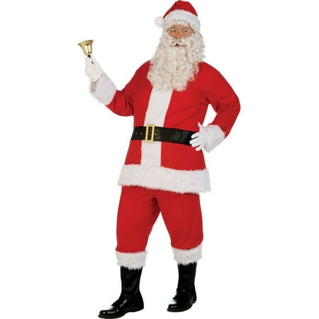 Adult XL Deluxe Flannel Santa Suit Costume