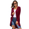 thumbnail image 1 of U.Vomade Women's Mid-Sleeve Solid Button-Down Long Knit Cardigan Sweater Jacket, 1 of 2