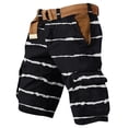 thumbnail image 3 of Streetwear Cargo Shorts For Men With Abstract Stripe Pattern And Utility Pockets Designed For Summer Beach Vacations Camping Trips Black L, 3 of 5