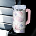 thumbnail image 5 of 30 oz Butterfly Tumbler with Handle and Straw, Insulated Stainless Steel Cup with Lid, Travel Coffee Mug Water Bottle, Gifts for Woman Animal Lovers, 5 of 6