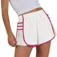 thumbnail image 5 of Women's Elastic Waist Workout Gym Shorts Running Pleated Athletic Quick Dry Tennis Shorts, 5 of 5