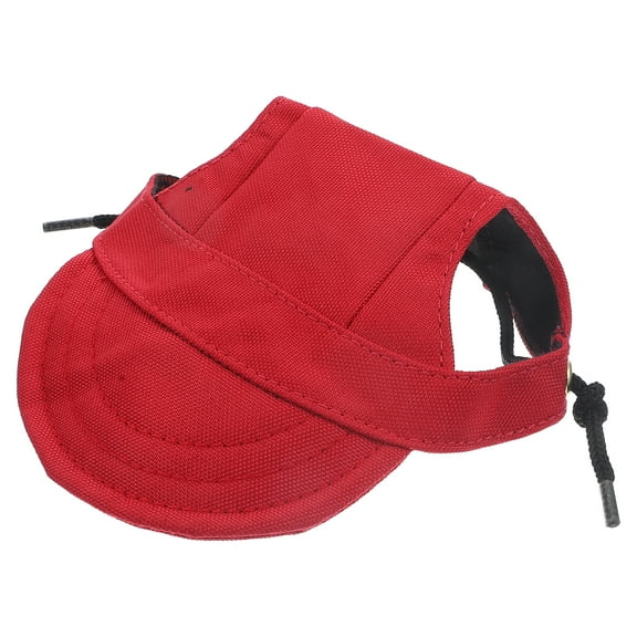 LOLIPPYY Stylish Baseball Cap for Pets, Decorative Peaked Hat for Dogs and Puppies, Red, Size S