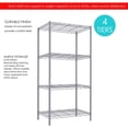 thumbnail image 5 of Home Basics 13.8"W X 21"D X 46.5"H 4-Shelf Wire Freestanding Shelves, Grey, 5 of 6