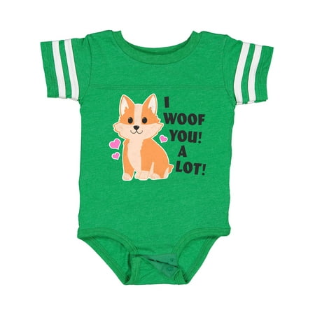 

Inktastic I Woof You a Lot with Corgi Illustration Gift Baby Boy or Baby Girl Bodysuit