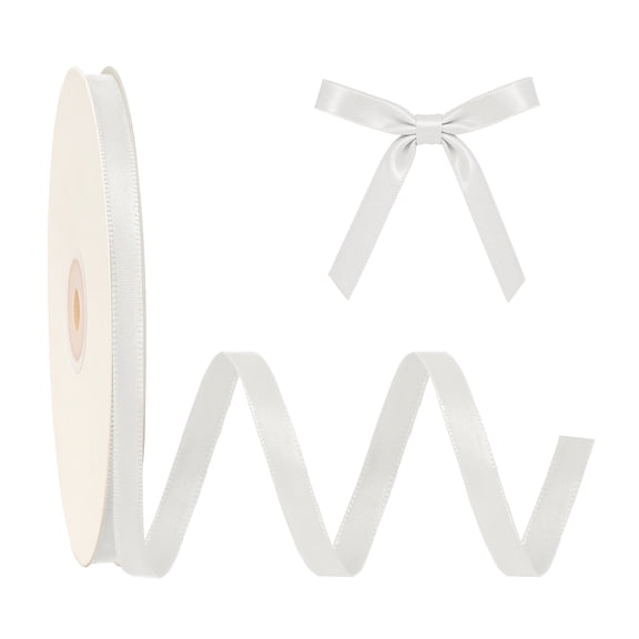 LaRibbons 3/8" Double Face Satin Ribbon, Gray, 100 Yards