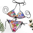 thumbnail image 5 of Anniversary Kirby Women Bikini Set Sexy Two Pieces Halter String Swimsuit Triangle Briefs Tie Side Bottom, 5 of 7