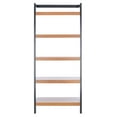 thumbnail image 3 of SAFAVIEH Beauregard 5 Tier Leaning Etagere Bookcase, Natural/Charcoal (31.5 in. W x 11 in. D x 72.4 in. H), 3 of 11