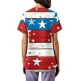 thumbnail image 4 of American Flag Scrub Tops Short Sleeve V Neck Working Uniform with Pockets Patriotic Medical Scrubs for Women Royal Blue 2XL, 4 of 4