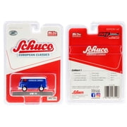 Volkswagen T1 Panel Bus Porsche Diesel Blue with White Top European Classics Series Limited Ed 1/64 Diecast Model by Schuco