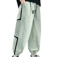 thumbnail image 2 of SOFTCCLO Boys Cargo Pants Breathable Ultra Thin Summer Loose Solid Color Casual Long Pants for Boys Size 4-5Y, 2 of 5