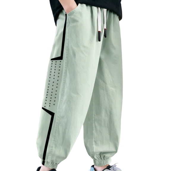 Byoo Drawstring Cargo Shorts for Kids Solid Loose Fit Casual Shorts Outdoor Bottoms,Green