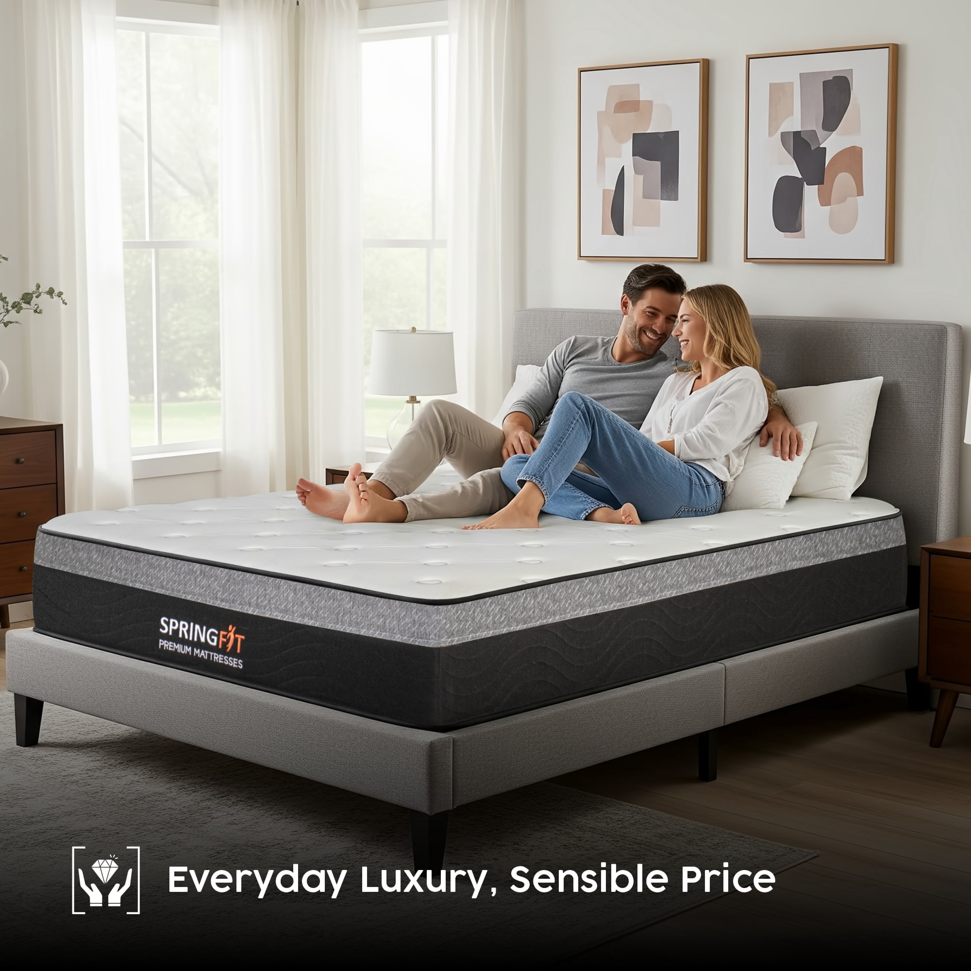 Springfit 8" Tight Top Innerspring Mattress in a Box, Bonnell Coil, CertiPUR-US®, Full