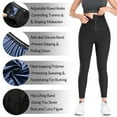 thumbnail image 3 of FITVALEN Women Hot Neoprene Sauna Sweat Pants Workout Running Slimming Capris High Waist Compression Leggings Body Shaper, 3 of 7