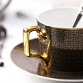 thumbnail image 3 of Coffee tea sets classic grid pattern ceramic coffee cup bone china water cup afternoon tea coffee cup (HTOOQ), 3 of 5