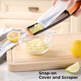 thumbnail image 4 of Cohesion Cheese Grater Citrus Zester Lemon Zester Stainless Steel Blade with Protective Cover, Zester Tool for Lemon, Cheese, Fruits, Vegetables, Black, 4 of 8