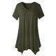 thumbnail image 1 of Camisas de Manga Corta para las Mujeres Casual V-Cuello Color Sólido Blusa, Poliéster Ligero Imprimir el Top para la Primavera Y el Verano Diario, Fiesta Y Trabajo, 1 of 4