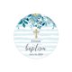 thumbnail image 1 of Etiquetas adhesivas para bautizo y bautismo, calcomanías personalizadas con nombre, fecha, texto, primera comunión, marco Floral, fiesta, 1 of 4