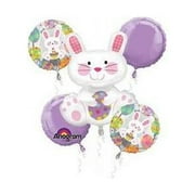 Anagram Easter Bunny Mylar Bouquet Decorations 5pc Balloon Pack