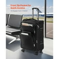 thumbnail image 3 of KFFKFF Softside Expandable Spinner Luggage 24" Checked Softside Spinner Luggage with Expandable Zippered Pocket and TSA Lock, 3 of 10