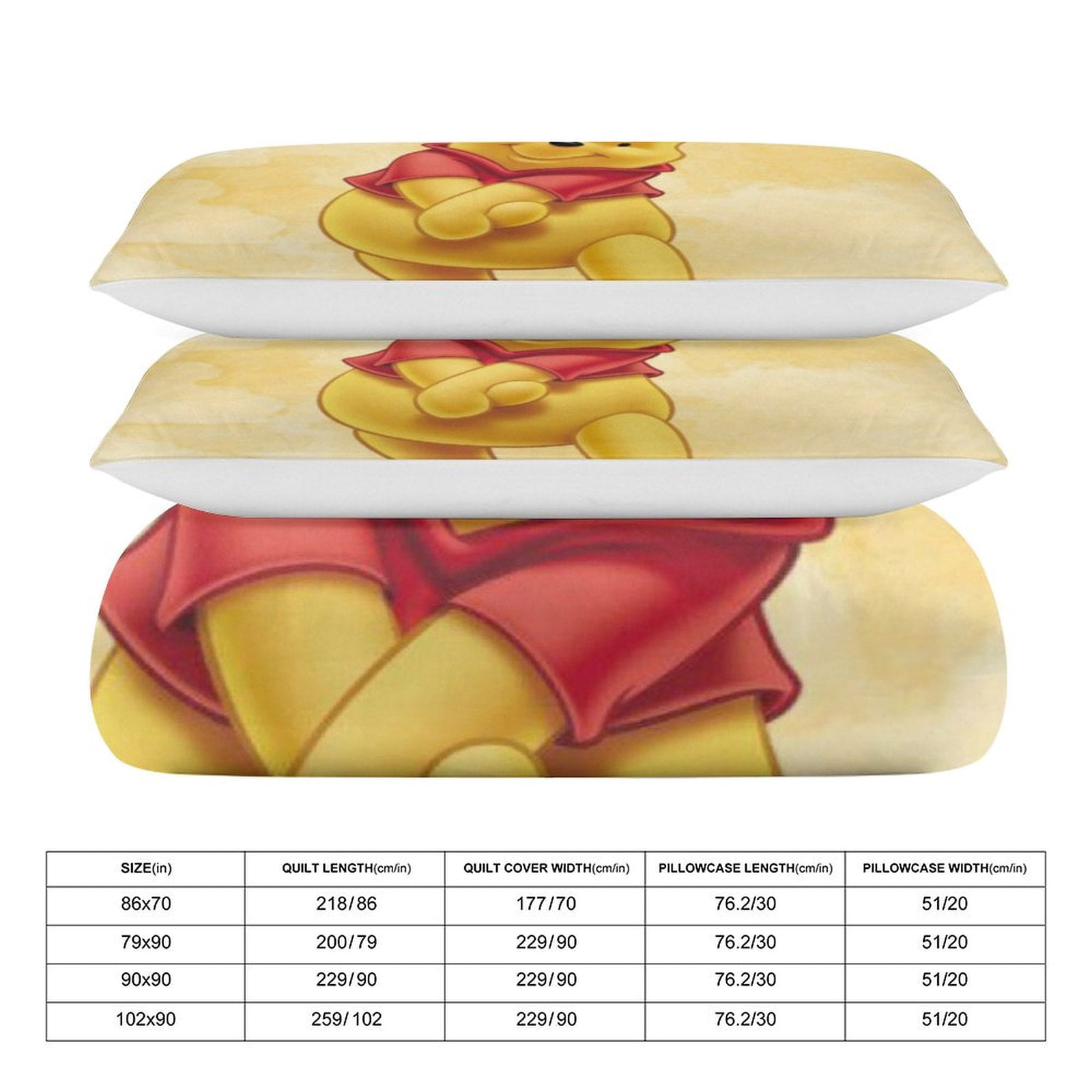 Winnie The Poo Bedding Set Anime Bedding Set Cartoon Duvet Cover