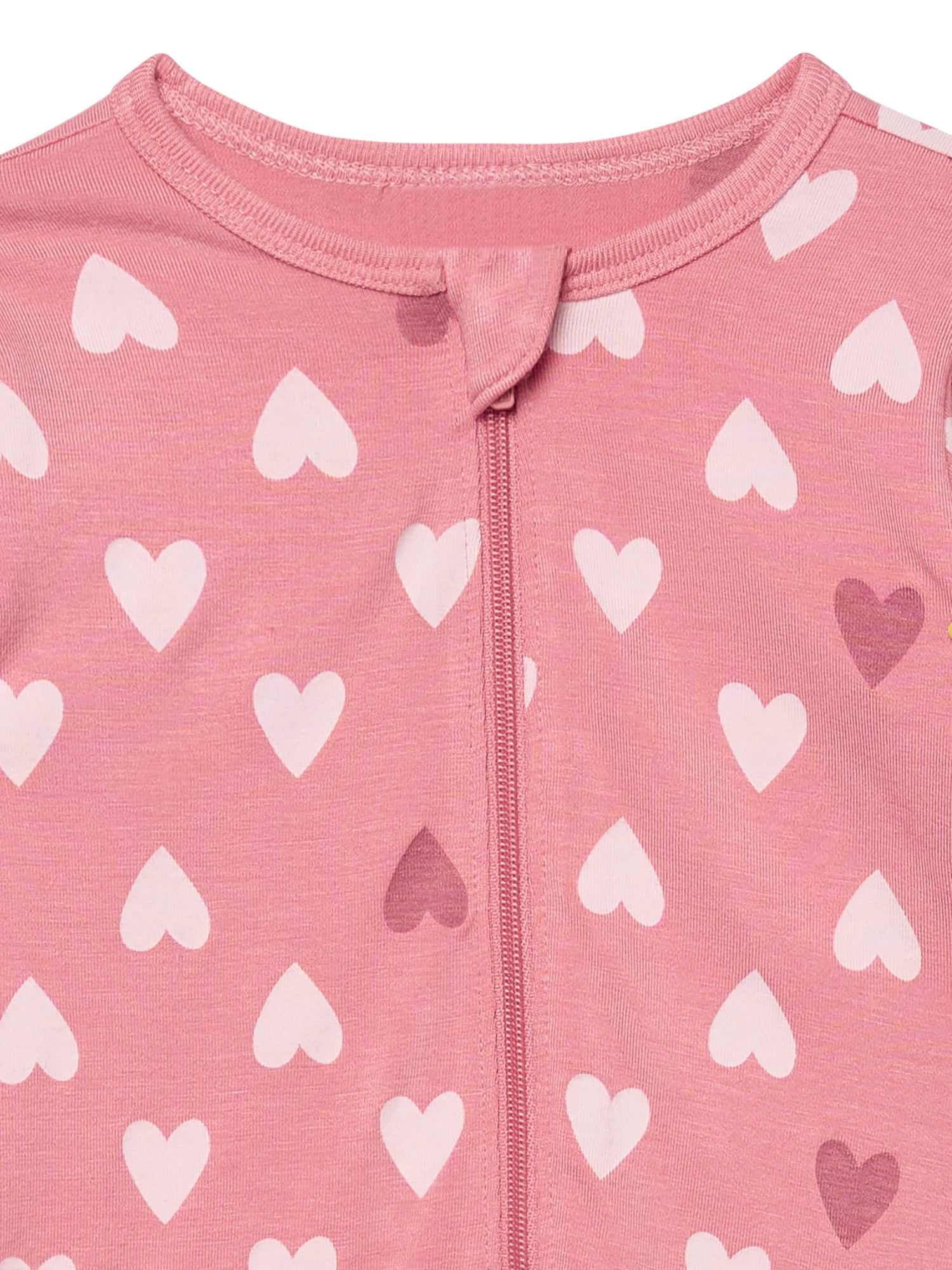 Modern Moments by Gerber Baby Neutral Viscose Valentine's Day Two-Way Zip Sleep 'N Play Footed Pajamas, Sizes Newborn - 6/9 Months