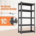 thumbnail image 3 of Metal Shelving for Storage, 5 Tier Adjustable Kitchen Storage Shelves, Shelving Unit Bookshelf Utility Shelf Metal Storage Rack for Garage Pantry Closet Laundry, 18"D x 36"W x 78" H, 3 of 5