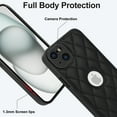 thumbnail image 7 of ELEHOLD for iPhone 15 Case, Soft PU Leather Slim Logo View Classic Luxury Elegant Thin Protective All-Around Shockproof Phone Case for iPhone 15,Black, 7 of 7