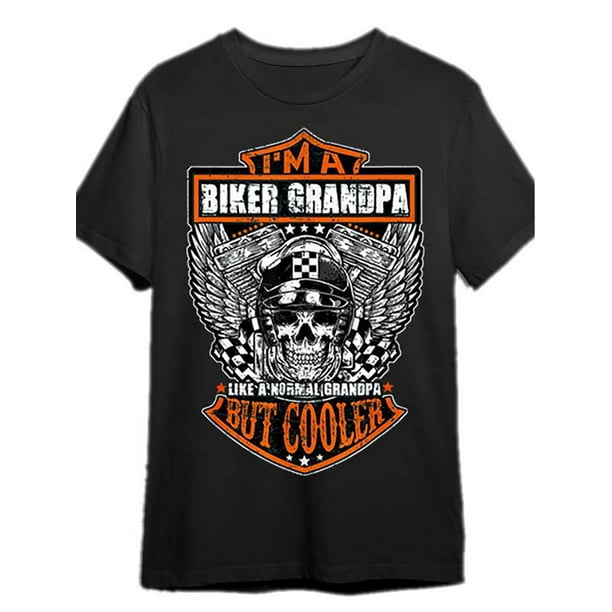 Cool Grandpa on a Motorcycle Graphic Tee for Men - Soft Cotton, Crew Neck, Short Sleeve, Casual Fit, Breathable & Stretchy, Non-Transparent - Perfect Gift Idea