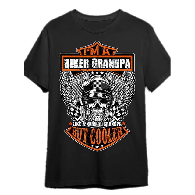 Cool Grandpa on a Motorcycle Graphic Tee for Men - Soft Cotton, Crew Neck, Short Sleeve, Casual Fit, Breathable & Stretchy, Non-Transparent - Perfect Gift Idea