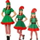 thumbnail image 5 of Disfraz de elfo verde navideño para adultos y niños, para fiesta de Navidad, Año Nuevo, sombrero de Papá Noel, cinturón, calcetines, cubrezapatos, conjunto de ropa, 5 of 6