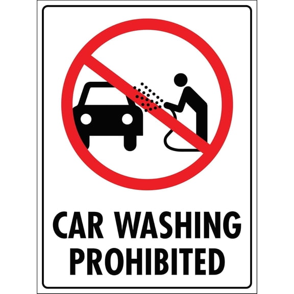 Car Washing Prohibited Warning Metal Sign Tin Signs Aluminum Sign for Outdoors Use Yard Farm Fence Home Wall Decor 8x12 inch