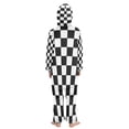 thumbnail image 3 of Soft Big Kids Onesie Pajamas Cozy Loose-Fit Jumpsuits for kids with Pockets for Christmas Lounge & Play Black and White Check, 3 of 8