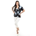 thumbnail image 4 of Blusa escote cruzado Roman Fashion /Juvenil, 6931 (Negro / Azul) negro CH, 4 of 4