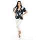 thumbnail image 4 of Blusa escote cruzado Roman Fashion /Juvenil, 6931 (Negro / Azul) negro M, 4 of 4