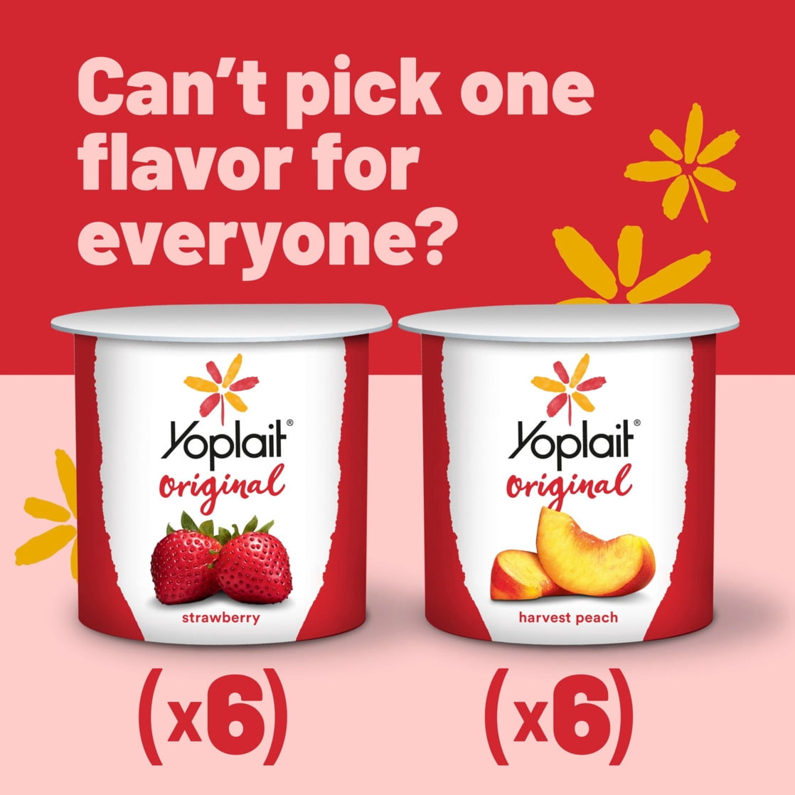 Yoplait Original Low Fat Yogurt Variety Pack, 12 Yogurt Cups, 72 oz