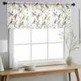 thumbnail image 2 of Bird Leaf Valance Curtains for Kitchen/Living Room/Bathroom/Bedroom Window, Rod Pocket Small Topper Half Short Window Curtains Voile Sheer Scarf, Spring Summer Tree Branch Farmhouse Retro 42"x12", 2 of 8