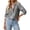 Light Gray, variant on Chambray Button Down Shirt for Women Long Sleeve Collared Loose Fit Blouse Chest Pocket Casual Lightweight Denim Style Tunic Top for Daily Wear L