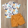 thumbnail image 6 of Styles I Love Little Boys Colorful Dinosaurs Printed Button-Up Shirt and Shorts 2pcs Casual Outfit Spring Summer Toddler Boy Clothes (100/2-3 Years), 6 of 6