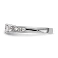thumbnail image 3 of Solid 14K White Gold Three Stone Diamond Side-Stones with CZ Cubic Zirconia Center Stone Engagement Ring Size 6.5, 3 of 8
