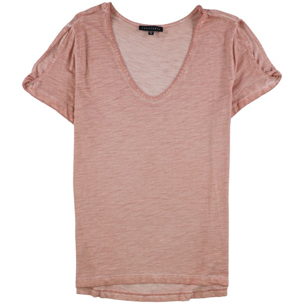 Sanctuary Clothing Camiseta básica de manga torcida para mujer, rosa, mediana