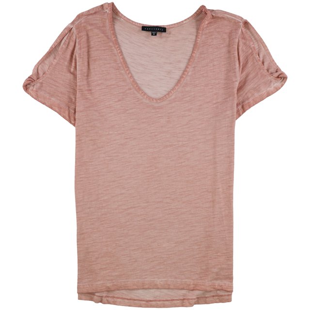 Sanctuary Clothing playera básica de manga torcida para mujer, rosa, grande
