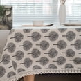 thumbnail image 1 of Cotton and Linen Tablecloth Tablecloth Blue and White Porcelain Graffiti Green Leaf Triangle Geometric Square Tablecloth, 1 of 6